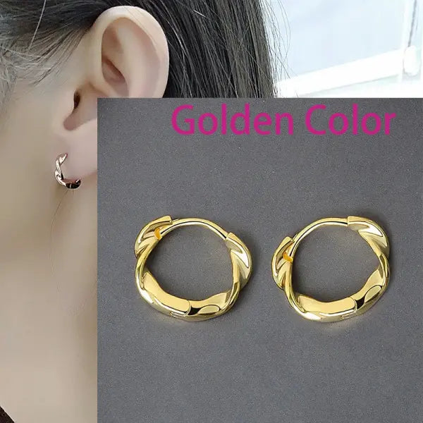 Sterling silver star hoop earrings for women (925 silver) – Hip hop jewelry - 30HLZY6716-GD