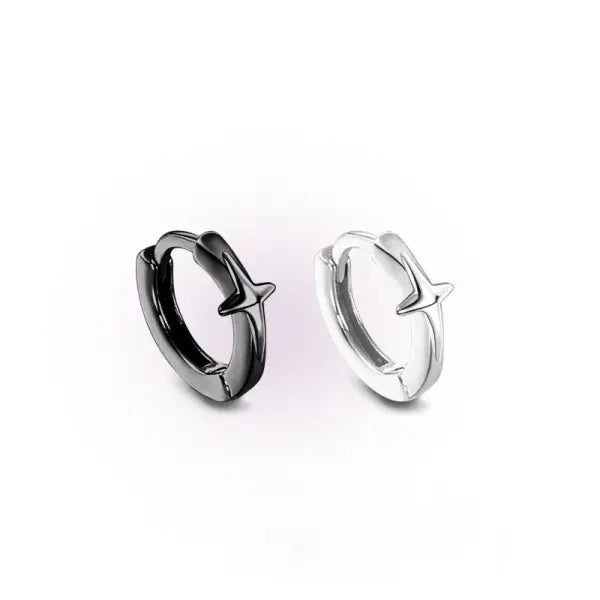 Sterling silver star hoop earrings for women (925 silver) – Hip hop jewelry