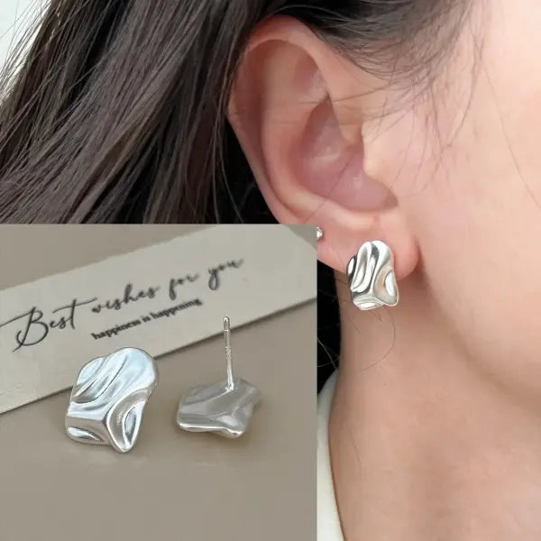Sterling silver star hoop earrings for women (925 silver) – Hip hop jewelry - FFMM7863-1