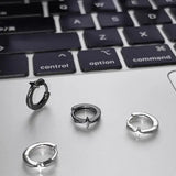 Sterling silver star hoop earrings for women (925 silver) – Hip hop jewelry
