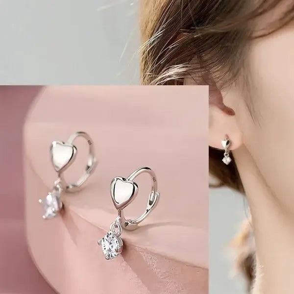 Sterling silver star hoop earrings for women (925 silver) – Hip hop jewelry - FFMM0601