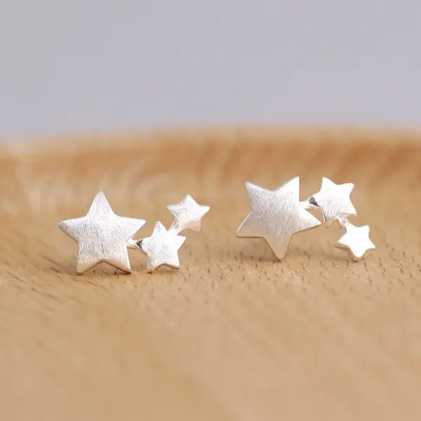 Sterling silver star hoop earrings for women (925 silver) – Hip hop jewelry - FFMM2797