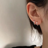 Sterling silver star hoop earrings for women (925 silver) – Hip hop jewelry