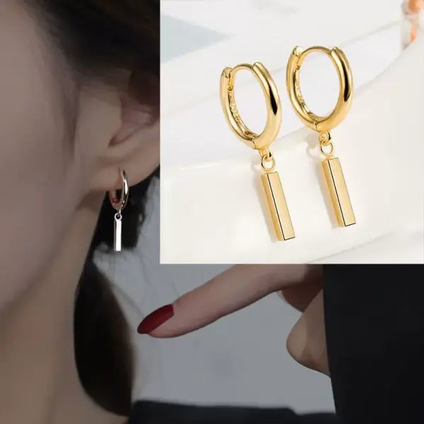 Sterling silver star hoop earrings for women (925 silver) – Hip hop jewelry - FFMM0699-gd