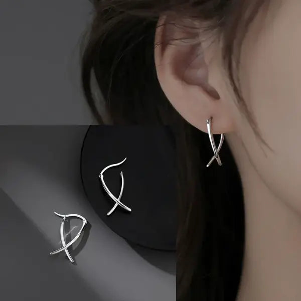 Sterling silver star hoop earrings for women (925 silver) – Hip hop jewelry - FFMM0500