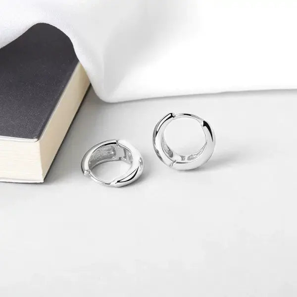 Sterling silver star hoop earrings for women (925 silver) – Hip hop jewelry - 30HLZY4102-01