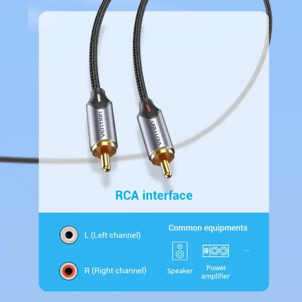 Vention RCA Cable 2RCA Splitter for Multimedia (Gold) – Home Theater