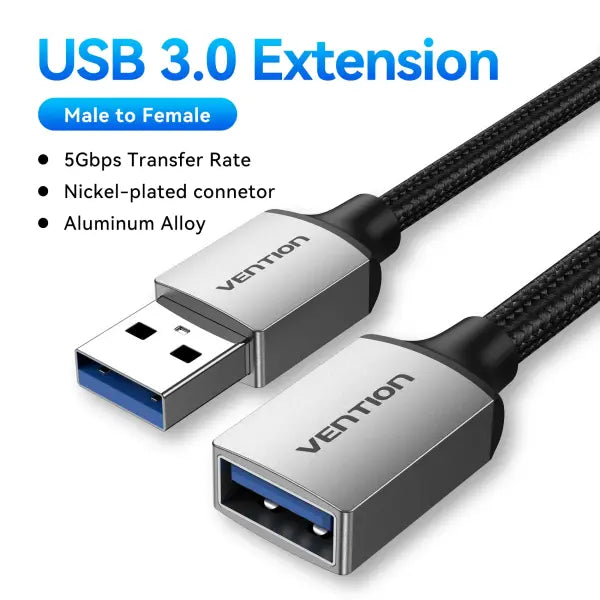 Vention USB 3.0 Extension Cable Male to Female Extender Cable Function - USB 3.0-Alloy 5Gbps / 0.5m / China Mainland