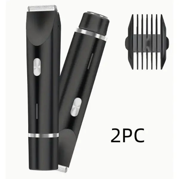 Versatile Body Hair Removal Device and Bikini Trimmer - Black 2PC / USB - Hair Remover