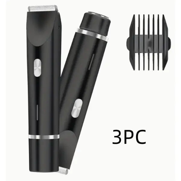 Versatile Body Hair Removal Device and Bikini Trimmer - Black 3PC / USB - Hair Remover