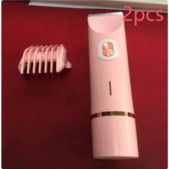 Versatile Body Hair Removal Device and Bikini Trimmer - Pink 2pcs / USB - Hair Remover