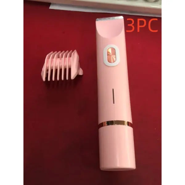 Versatile Body Hair Removal Device and Bikini Trimmer - Pink 3pcs / USB - Hair Remover