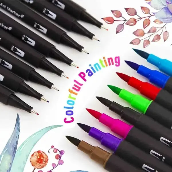 Watercolor markers double ended art set unisex (24 colors) – drawing - Multi
