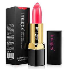 Pink Images lipstick in black gold tube, vibrant moisturizing lip gloss