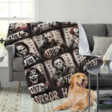 VIKAMA Horror Classic Yearbook Cover Blanket Halloween Party Theme Decoration Vintage Thriller Movie Decoration