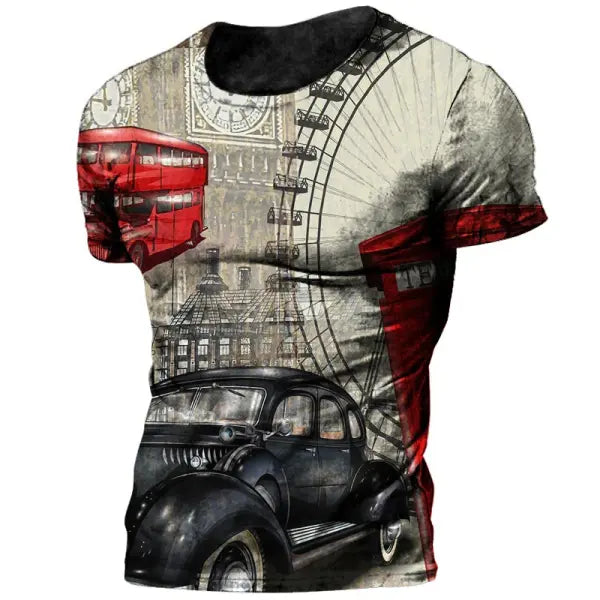 Men Vintage T-Shirt Spring Summer Knit O-Neck Shirt Homme - C01-TX-ZFT-0015 / 3XL