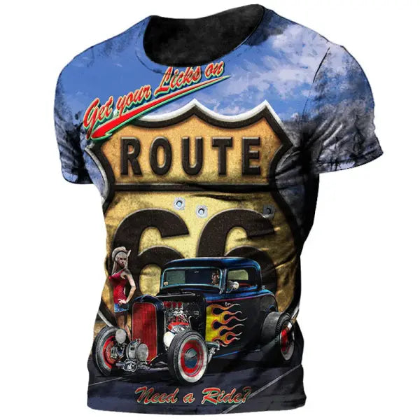 Men Vintage T-Shirt Spring Summer Knit O-Neck Shirt Homme - C01-TX-ZFT-0012 / 3XL