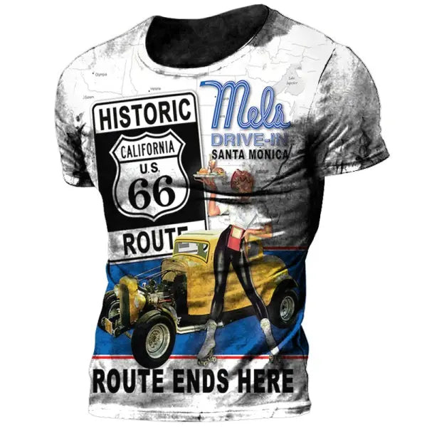 Men Vintage T-Shirt Spring Summer Knit O-Neck Shirt Homme - C01-TX-ZFT-0004 / 3XL