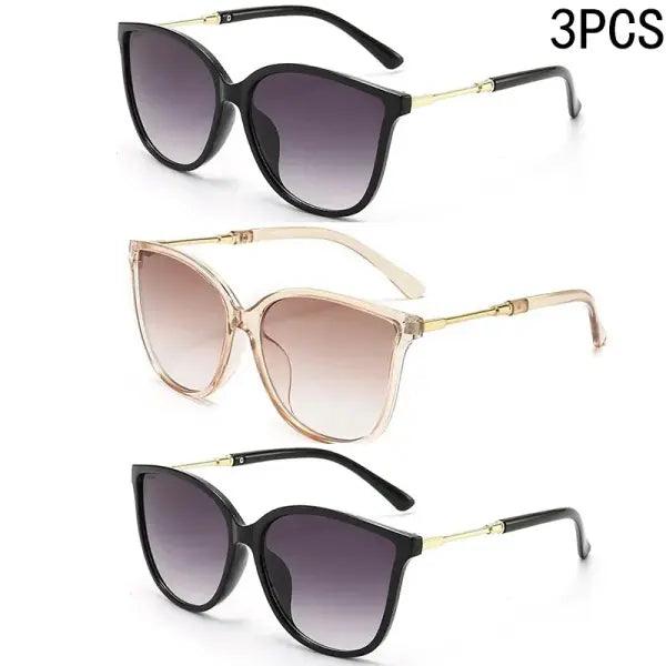 Vintage Cat Eye Sunglasses Retro Mirror Eyewear Fashion Driving Shades - Black2Brown1