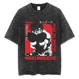 Vintage Cotton Washed T-Shirt Anime Hajime No Ippo Kamogawa Boxing Gym Loose T Shirts Men Women Y2K Hip Hop Summer Top