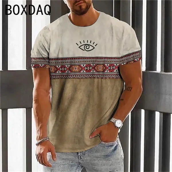 Men Casual Spring Summer Polyester Fabric Composition Oversized T Shirt Style - H24091518095 / L
