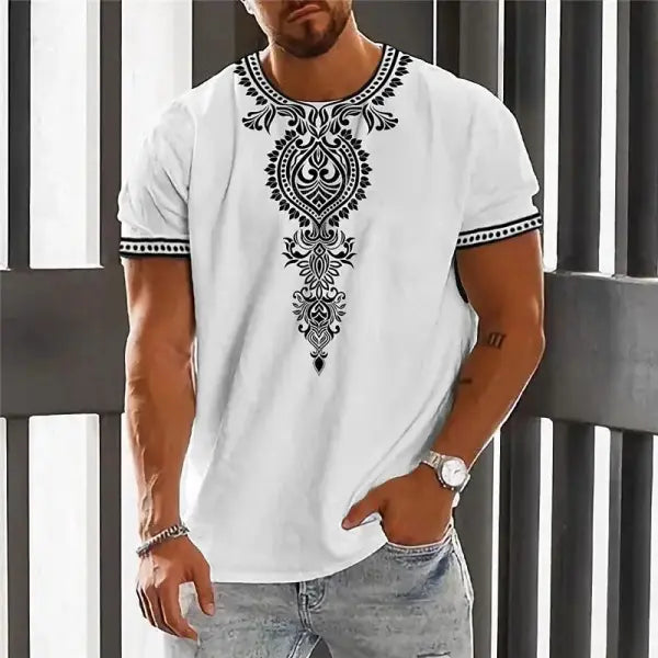 Men Casual Spring Summer Polyester Fabric Composition Oversized T Shirt Style - H24091518092 / 2XL