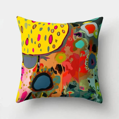 Vintage Flower Pillow Case: Blue Painting Flower Bird Design - 13 / 40x40cm