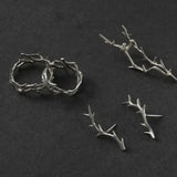 Vintage Branch & Thorn Rings – Couples’ Fashion Rings for Men & Women Unique Gift - Black