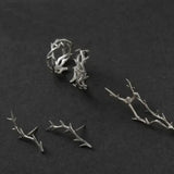 Vintage Branch & Thorn Rings – Couples’ Fashion Rings for Men & Women Unique Gift - Black