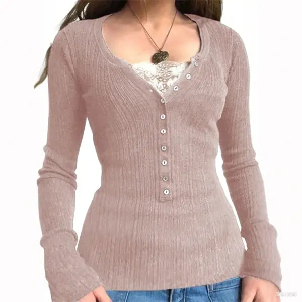 Vintage Lace Patchwork Cotton T-Shirt - Korean Fashion Fairy Grunge Y2K Top for Spring & Autumn - -15- / L