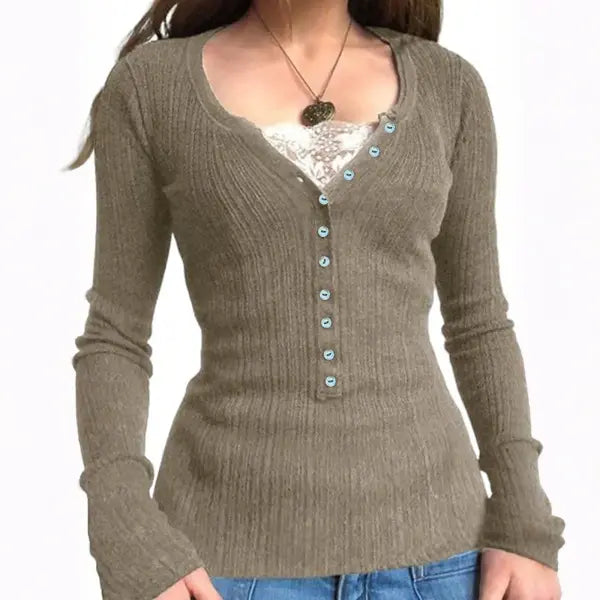 Vintage Lace Patchwork Cotton T-Shirt - Korean Fashion Fairy Grunge Y2K Top for Spring & Autumn - -16- / S