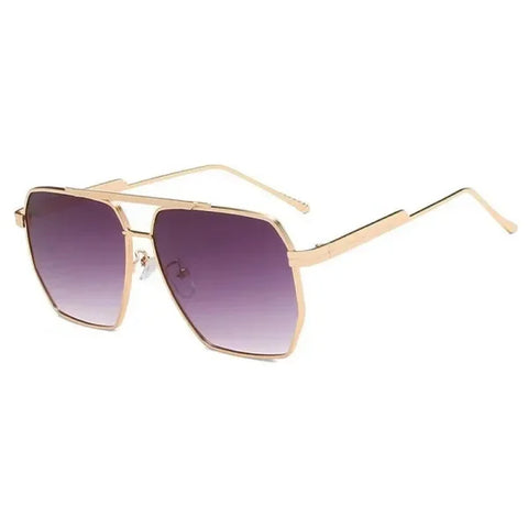 Vintage Luxury Metal Sunglasses – Unisex UV400 Fashion Shades - 04 / As Picture