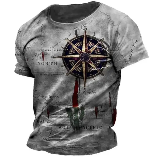Men O-Neck Casual Short Sleeve American Shirt Tops - F202412121601221 / 2XS