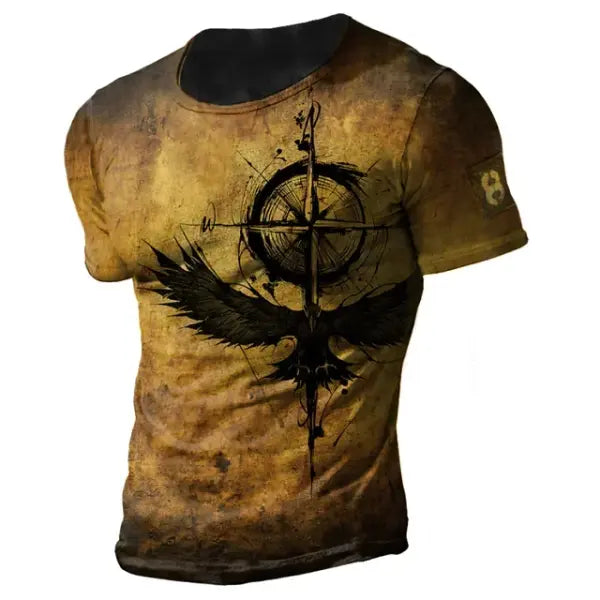 Men O-Neck Casual Short Sleeve American Shirt Tops - F202412121601208 / 3XL