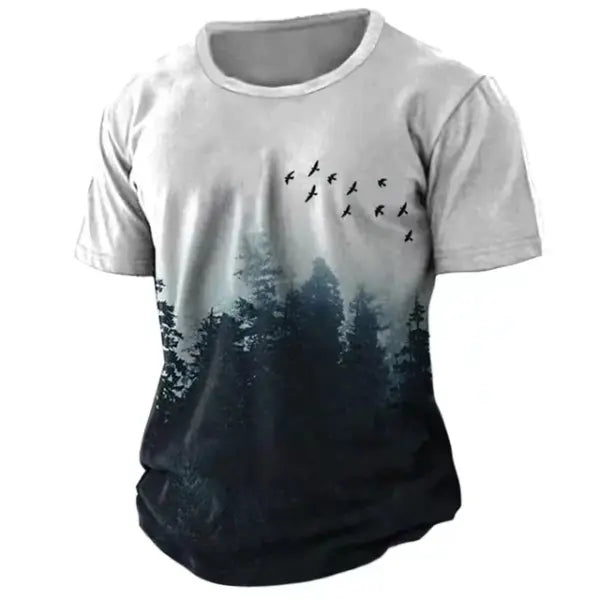 Men O-Neck Casual Short Sleeve American Shirt Tops - F202412121601214 / L