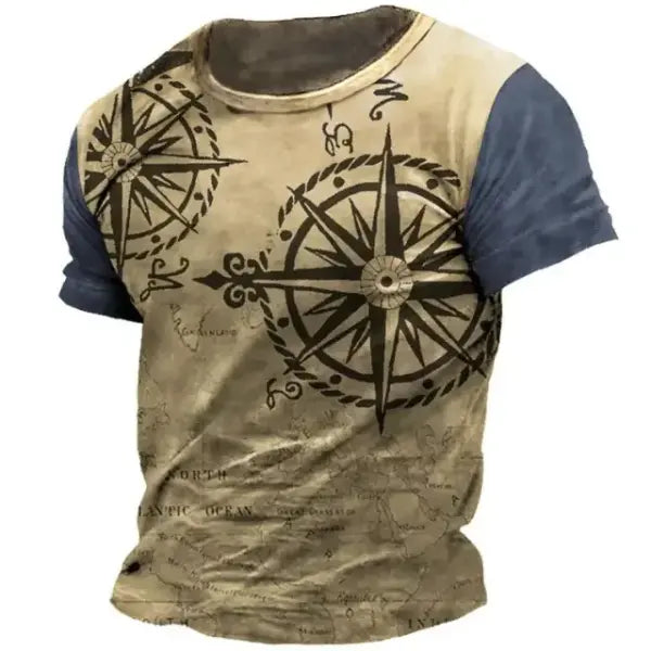Men O-Neck Casual Short Sleeve American Shirt Tops - F202412121601213 / L