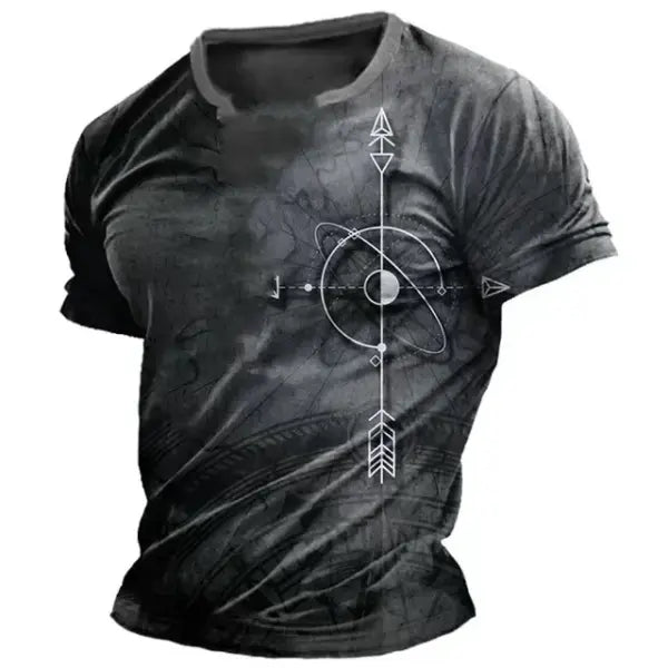 Men O-Neck Casual Short Sleeve American Shirt Tops - F202412121601219 / 4XL