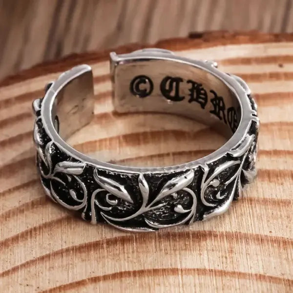 Vintage Open-Style Personalized Eternal Ring – Couples’ Custom Fashion Jewelry - Antique Silver Plated / resizable