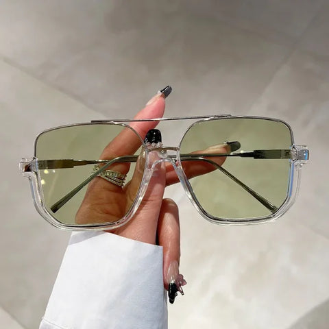 Vintage Oversized Square Sunglasses - Trendy UV400 Eyewear - Himpall