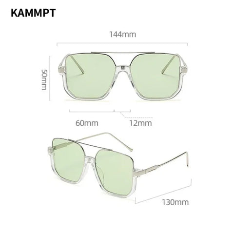 Vintage Oversized Square Sunglasses - Trendy UV400 Eyewear - Himpall