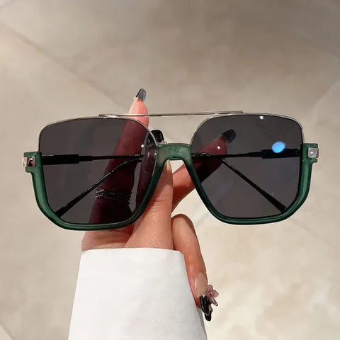 Vintage Oversized Square Sunglasses - Trendy UV400 Eyewear - Himpall