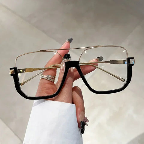 Vintage Oversized Square Sunglasses - Trendy UV400 Eyewear - Himpall