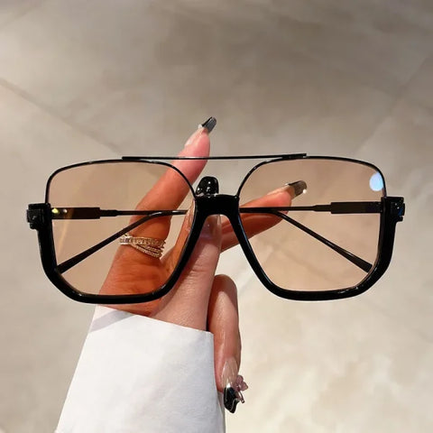 Vintage Oversized Square Sunglasses - Trendy UV400 Eyewear - Himpall