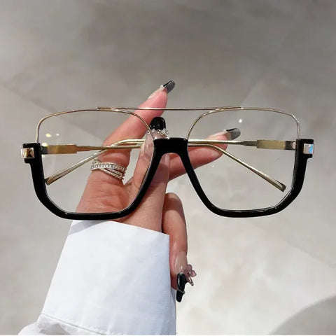 Vintage Oversized Square Sunglasses - Trendy UV400 Eyewear - Himpall