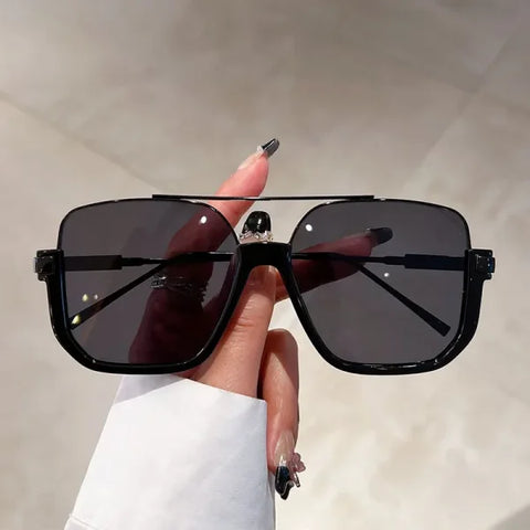 Vintage Oversized Square Sunglasses - Trendy UV400 Eyewear - Himpall