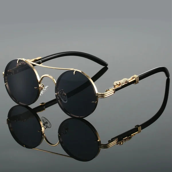 Vintage Round Sunglasses - Fashion Double Bridge Retro Shades for Men & Women - Himpall