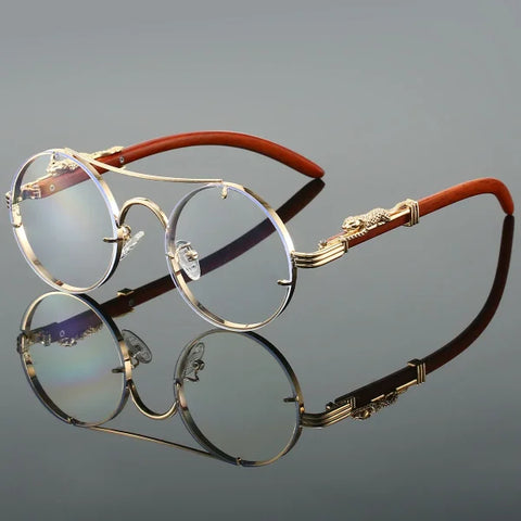 Vintage Round Sunglasses - Fashion Double Bridge Retro Shades for Men & Women - Himpall