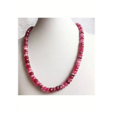 Vintage Ruby Cloud Necklace with Red and Pink Faceted Gems - Necklace