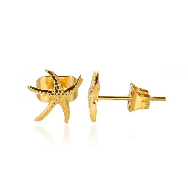 Vintage Summer Starfish Stainless Steel Stud Earrings - 1