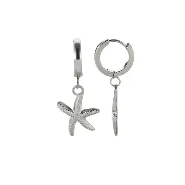 Vintage Summer Starfish Stainless Steel Stud Earrings - 8
